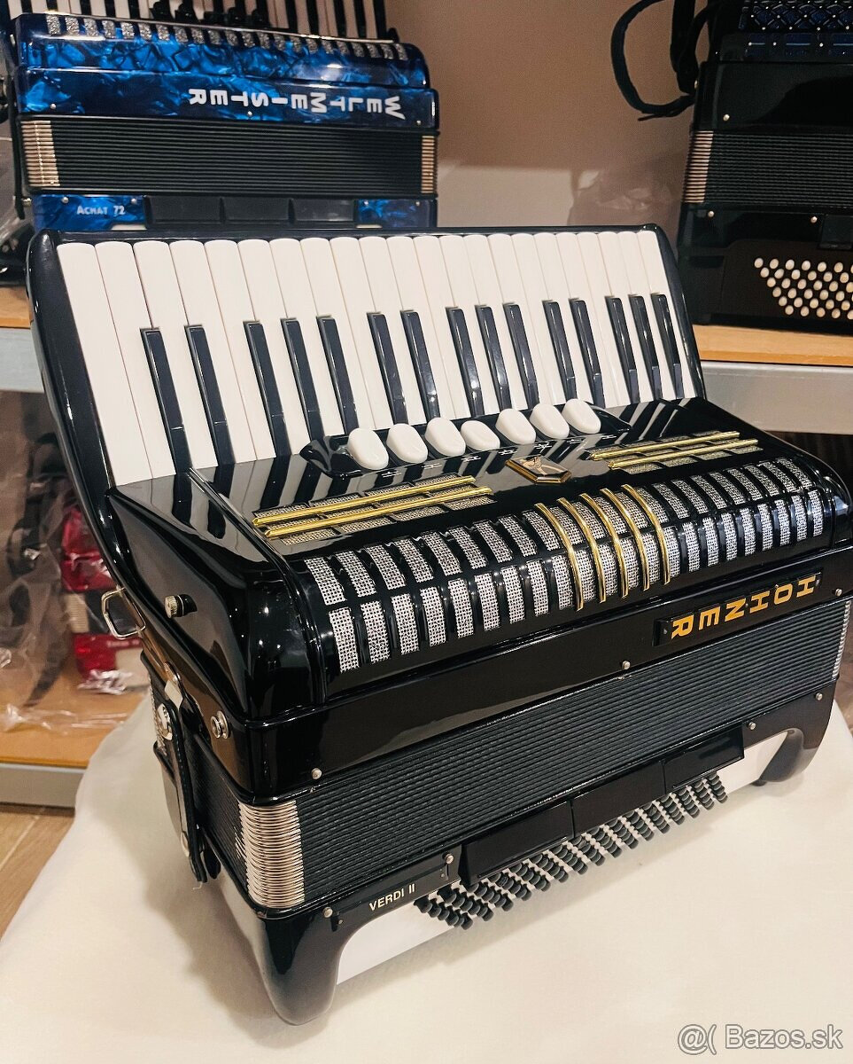 Predám akordeón Hohner Verdi II N- 96 Basový - Made in Germa - 7