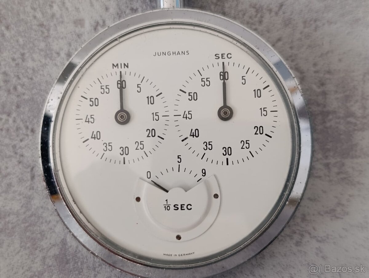 Zajímavé staré německé kapesní stopky Junghans 1/10s. - 7