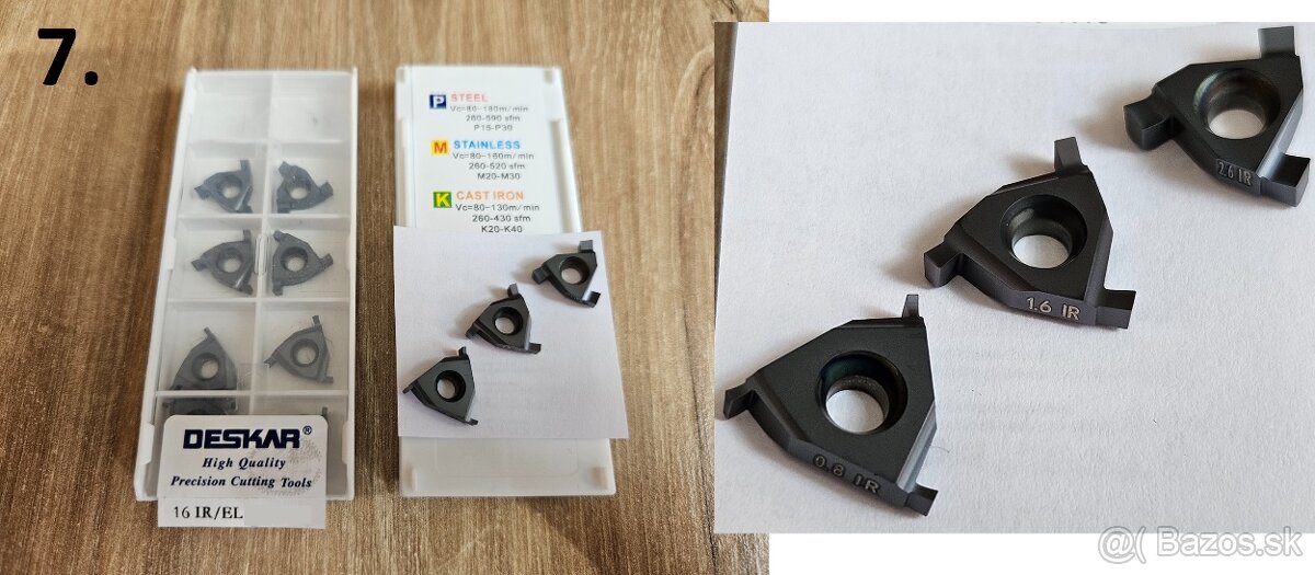Závitové sústružnícke nože - vnútorné / stúpanie 0,5-3mm - 7