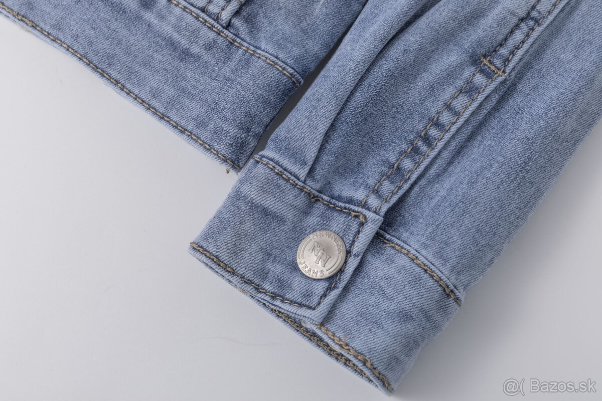 Dievčenská rifľová bunda s volánikmi – nová - 7