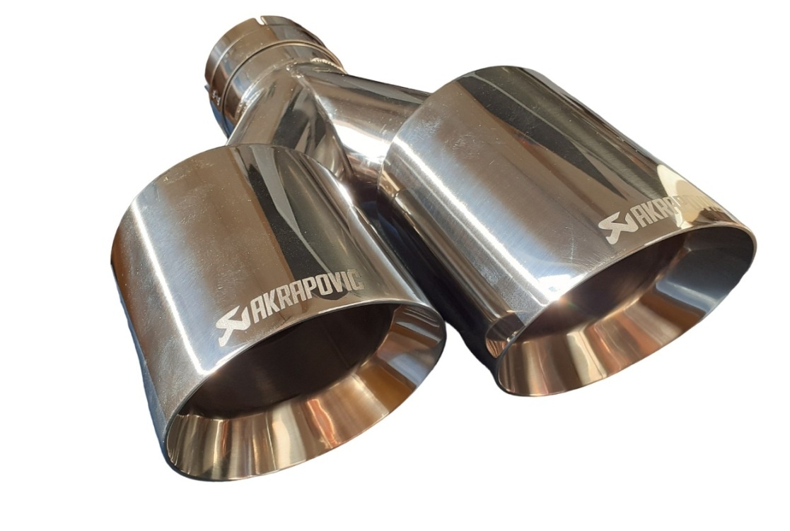 Nerezová univerzálna leštená koncovka výfuku Logo Akrapovič - 7