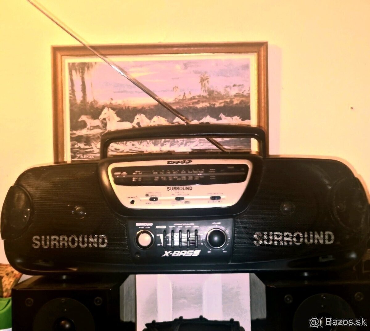 X- BASS dvojkazetový Rádiomagnetofón SHARP SURROUND - 7