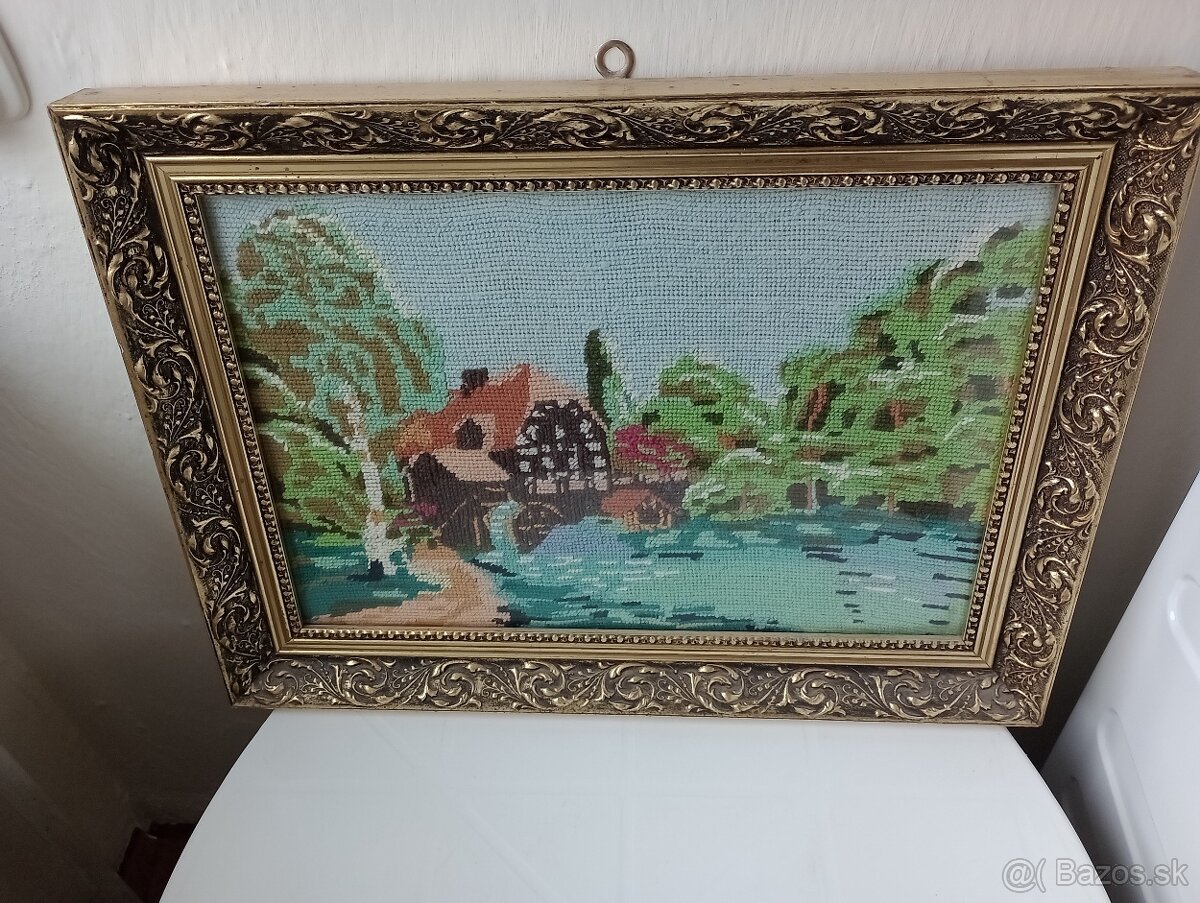 Zrkadlo, obrazy s rámami starožitné barok - 7