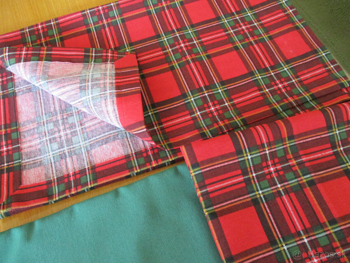 Obliečky a štóla vianočné káro - 7