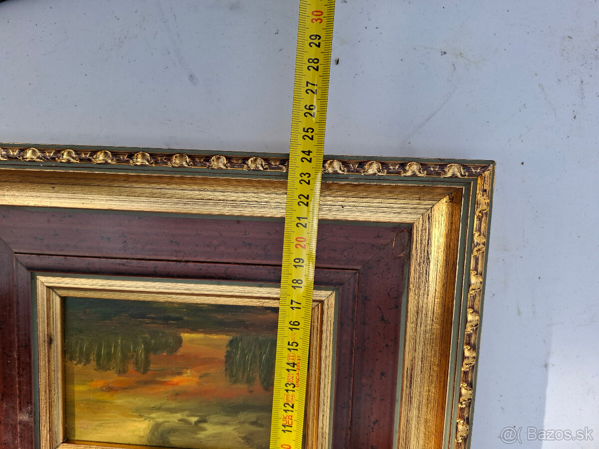 Predám starý obraz olejomalbu krajinka 18 € - 7