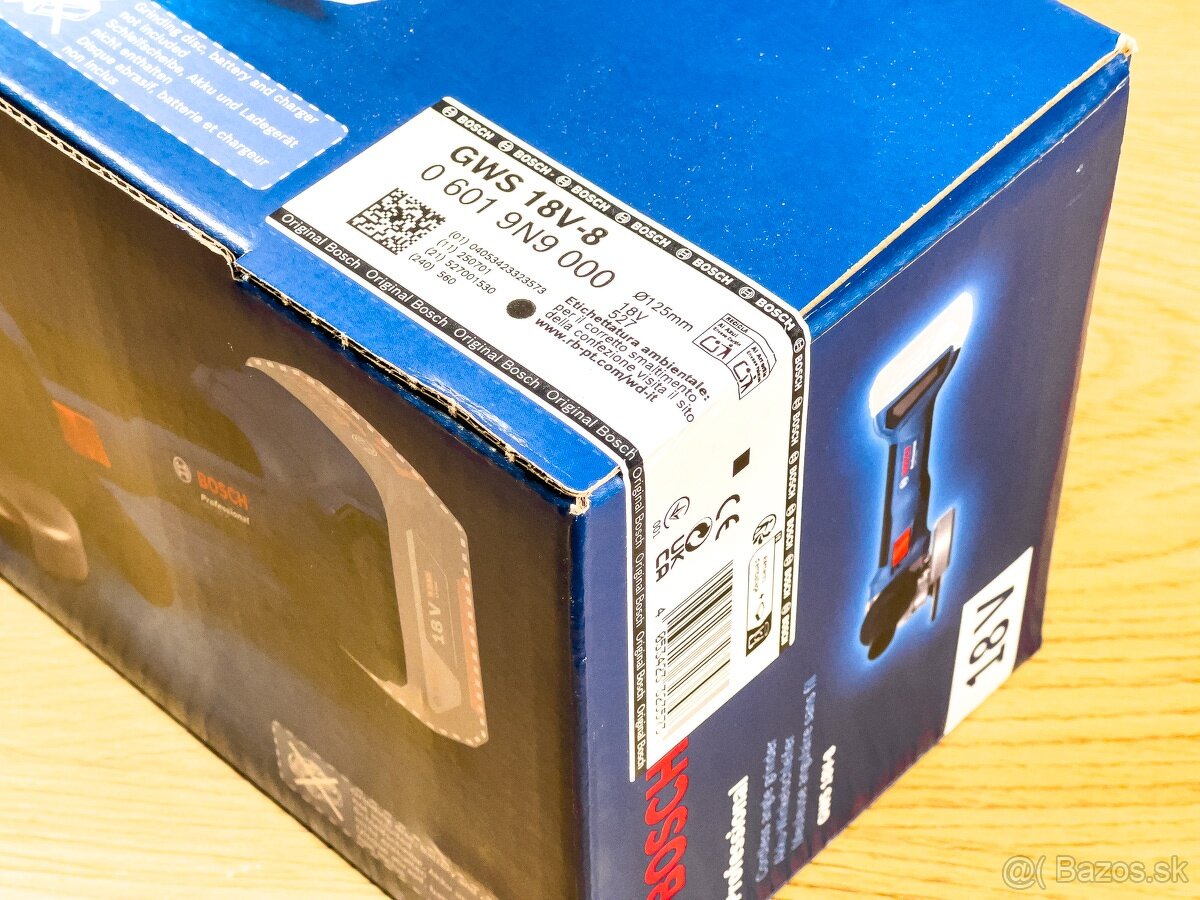 Bosch GWS 18V-8 aku uhlová brúska NOVÁ NEOTVORENÁ - 7
