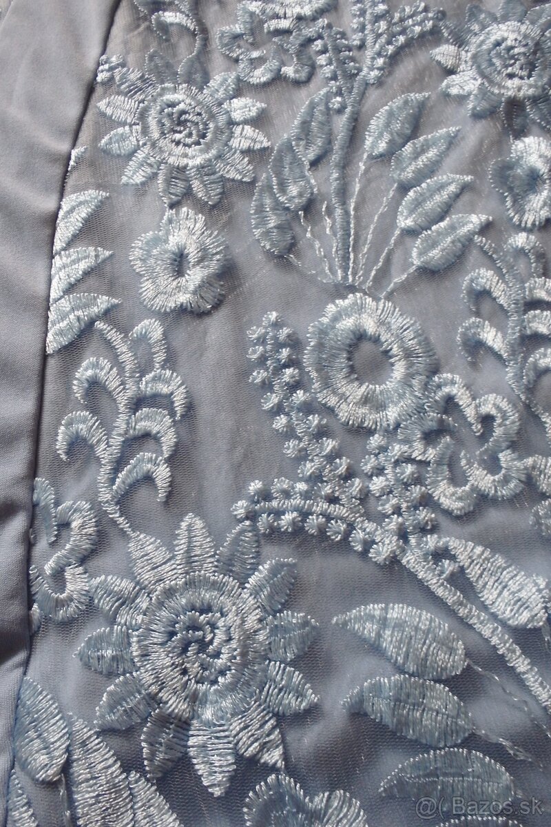 Šedo modré elastické šaty, 2XL/48 - 7