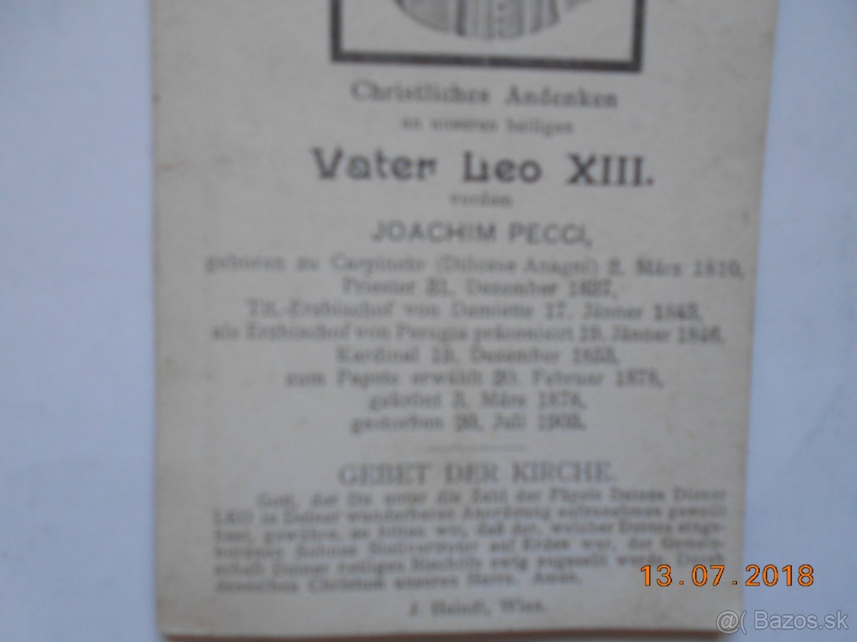 Prívesok a obrázok -pápež Leon XIII - 7