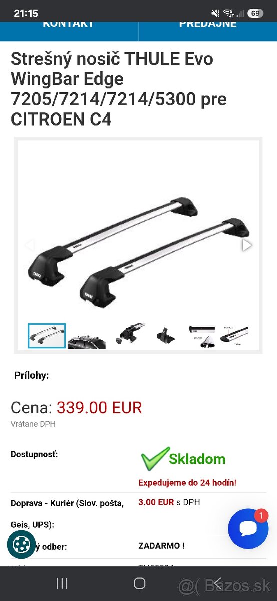 Strešný nosič THULE Evo WingBar / ako novy - 7