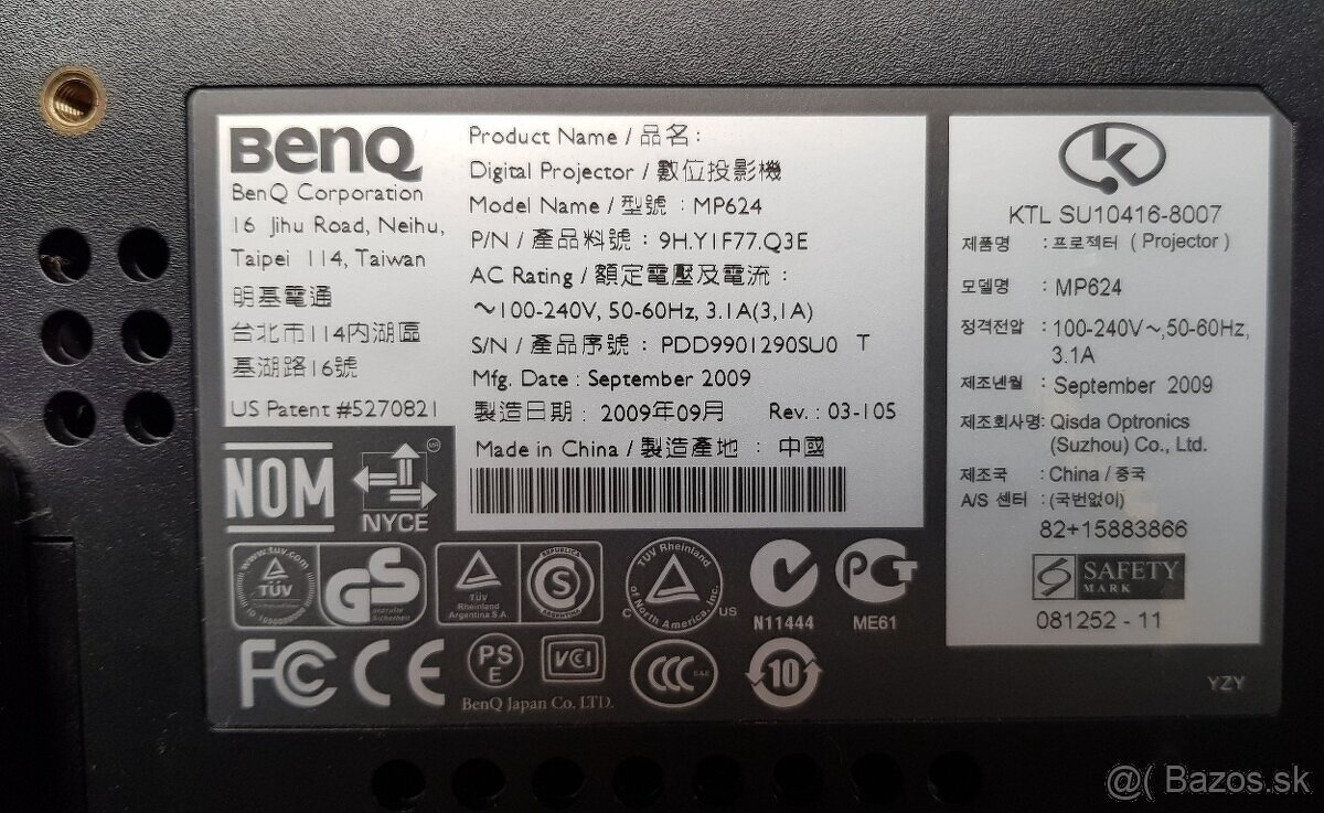 Projektor Benq MP624 s HDMI - 7