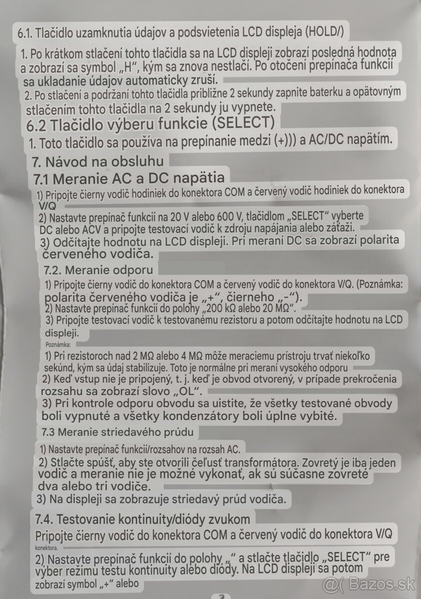 Malý Multimeter kliešťovy - 7