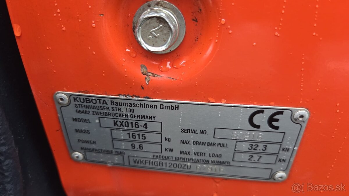 Prodám minibagr Kubota KX 16 - 7