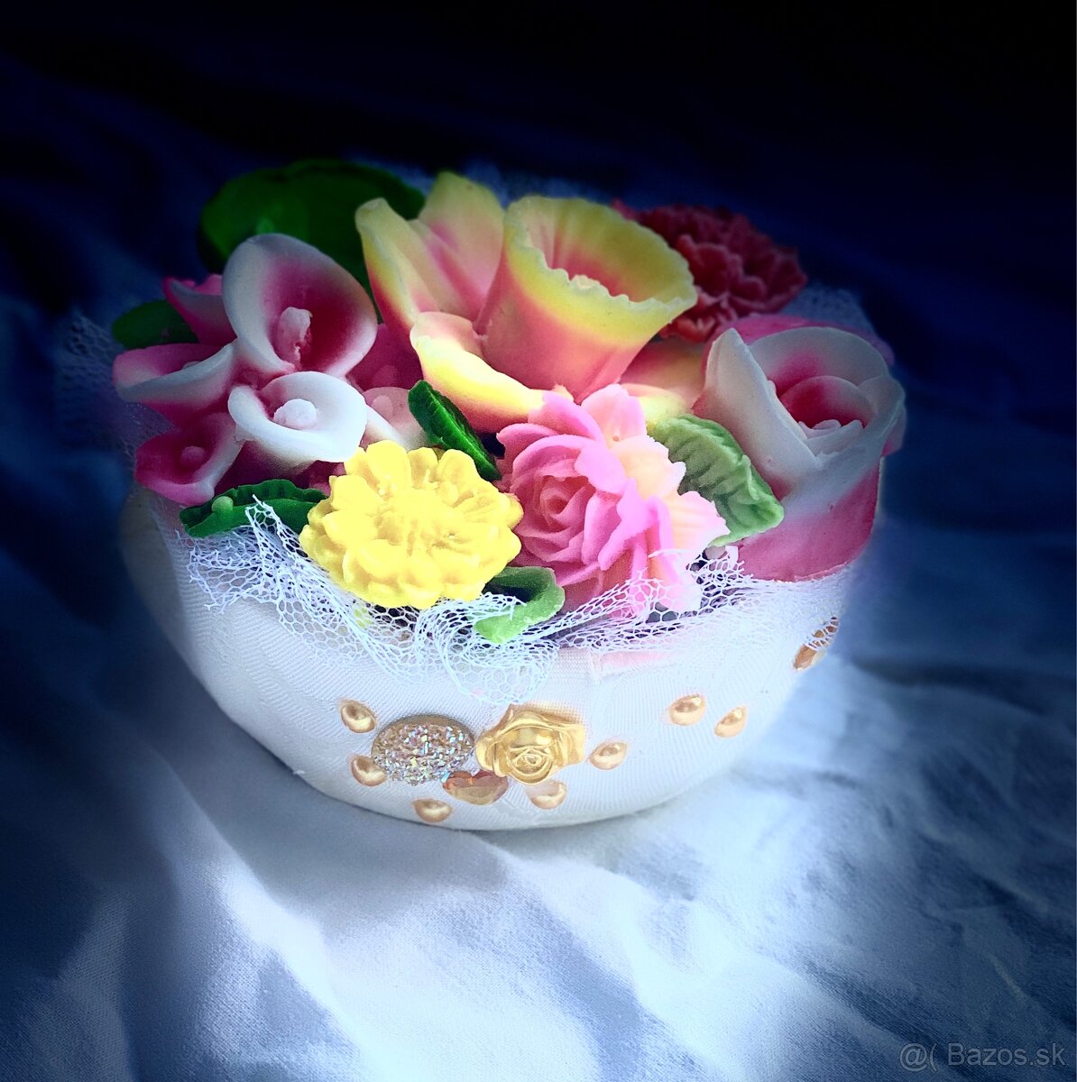 Ružová mydlová kytička - 7