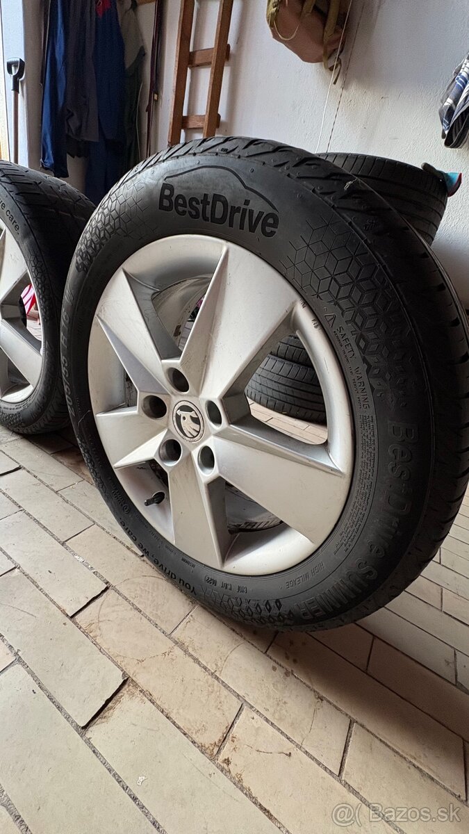 Letne pneumatiky + disky na Škoda - 7