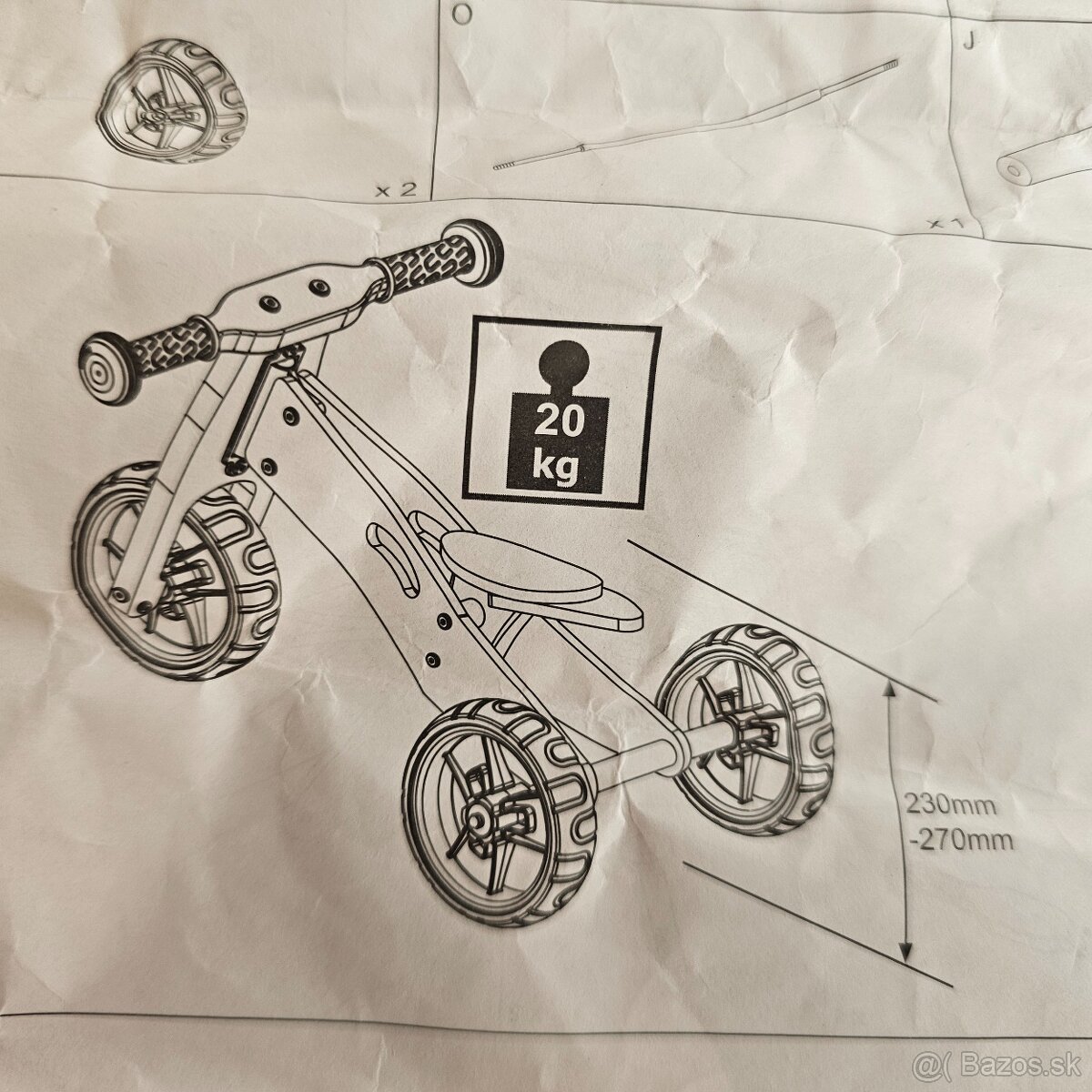 Drevené odrážadlo 2v1 mini žlté - 7