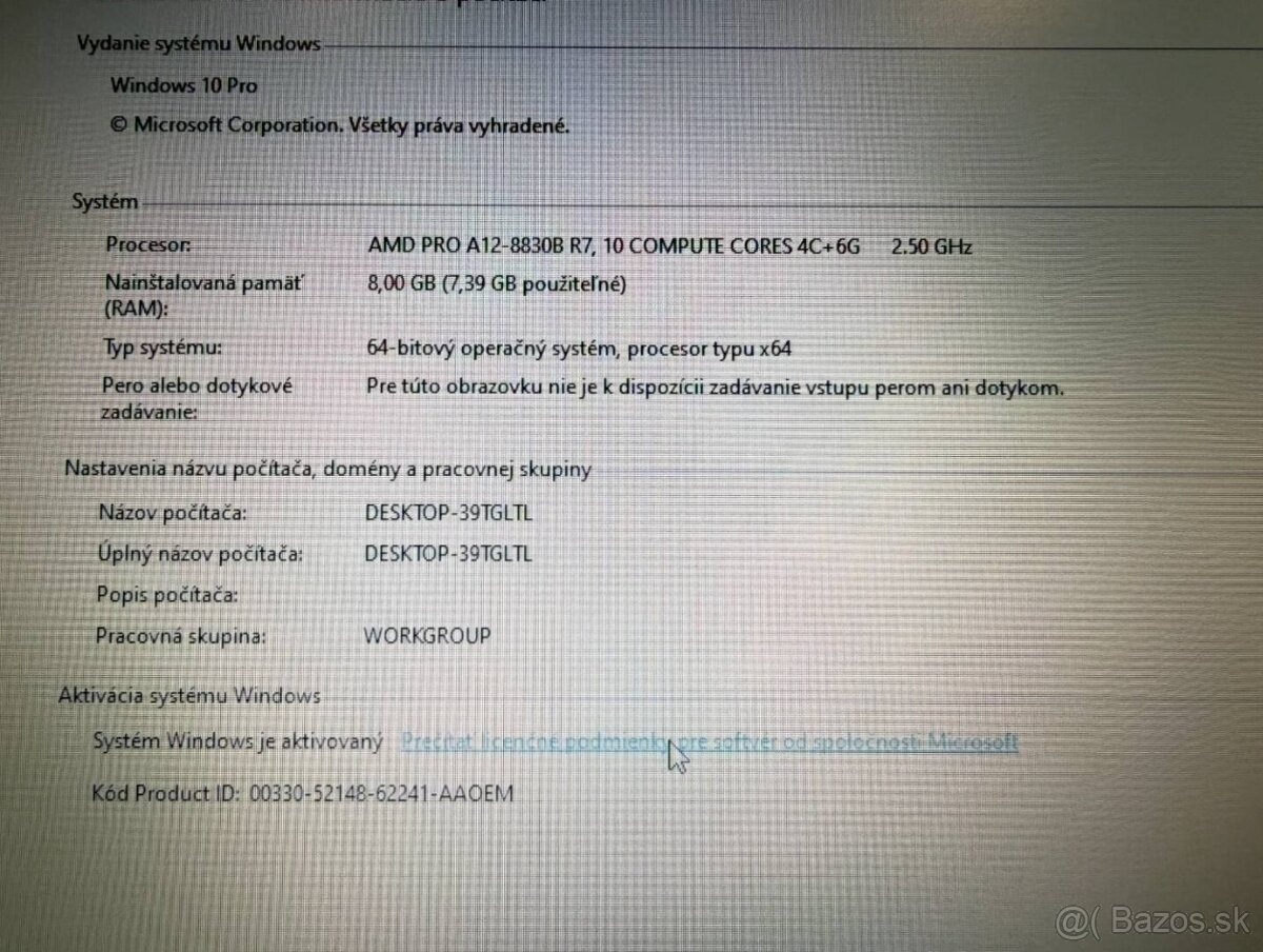 Notebook Lenovo A475 / AMD A12 / 8GB RAM / SSD / Win10 Pro - 7