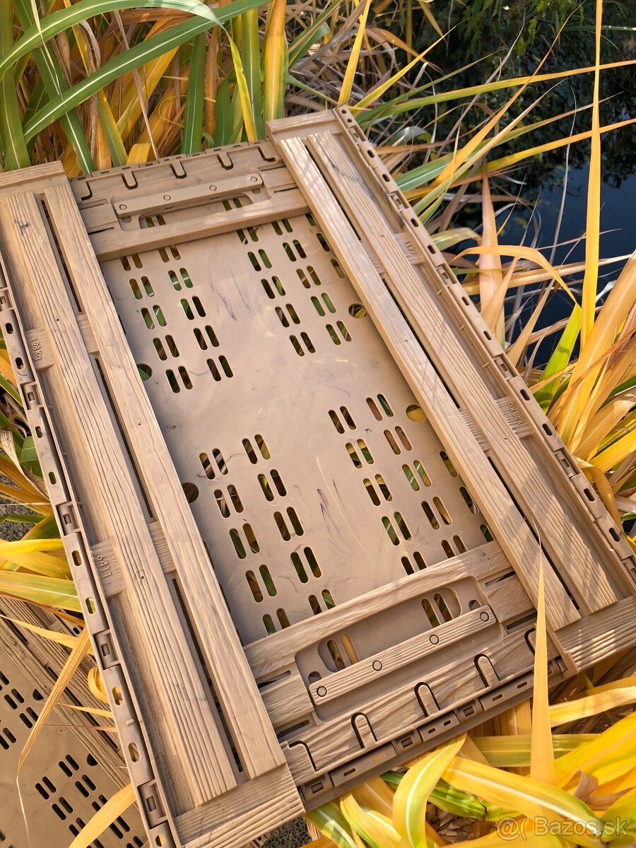 Bednička / Prepravka / skladací box s imitáciou dreva - 7