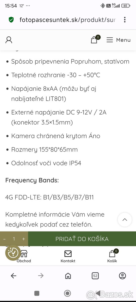 Predám fotopascu Suntek HC900PRO - 7