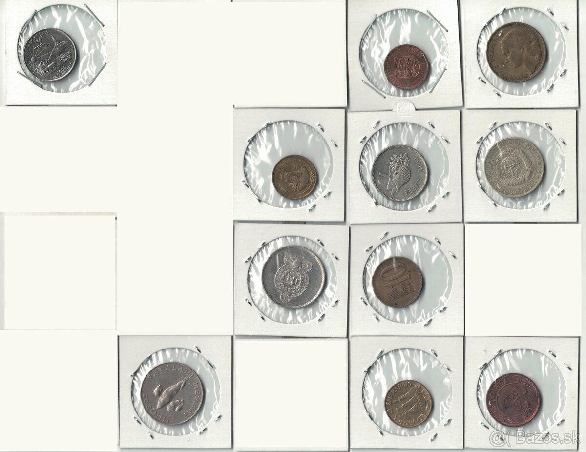 Zbierka mincí - rôzne svetové mince Afrika, Ázia, Ostrovy - 7