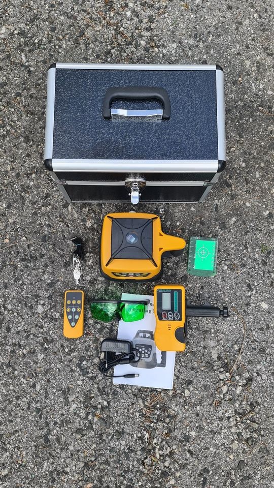 Rotačný laser zelený 360 komplet príslušenstvo - 7