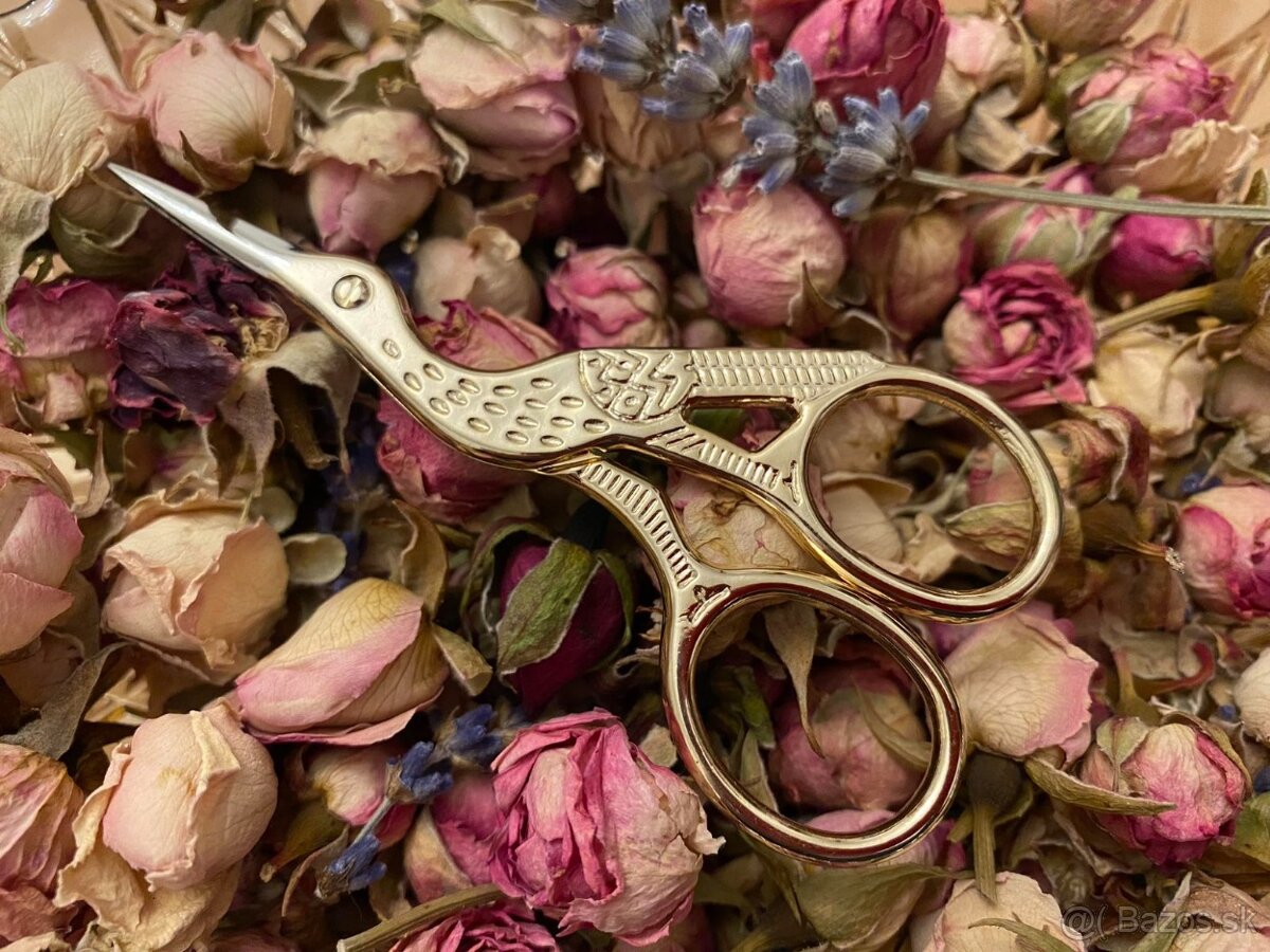 Vintage nožnice jemne zlaté - 7