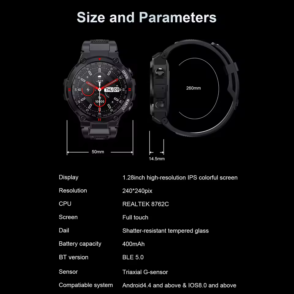 LEMFO K22 smart hodinky - zla bateria - 7