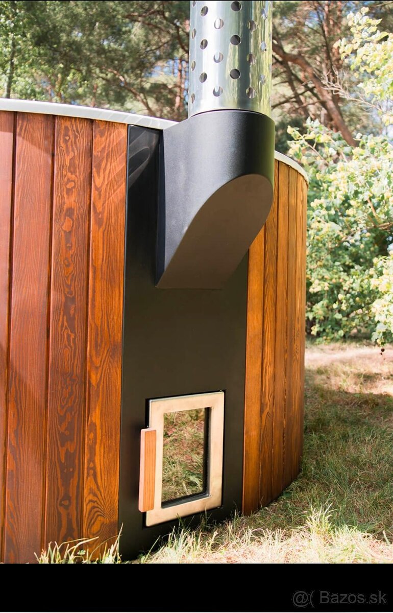 Drevená kúpacia kaďa / vírivka 220 cm na drevo - ZLAVA - 7