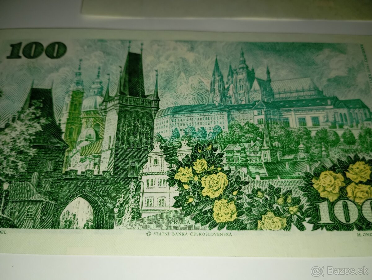 BANKOVKY 100 KČS 1989, VZÁCNÁ SÉRIE A ROZPRACOVANÝ TISK - 7