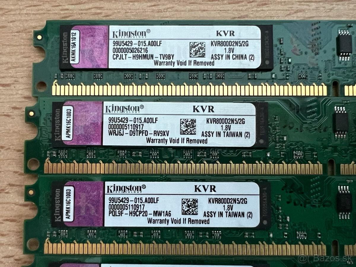 Predám pamäťové moduly DDR2 4GB 2GB 1GB 512MB - 7