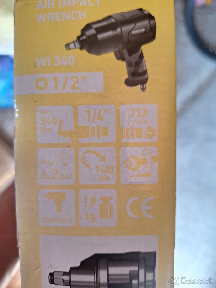Predam pneumatický rázový uťahovač Extol WI 340. - 7