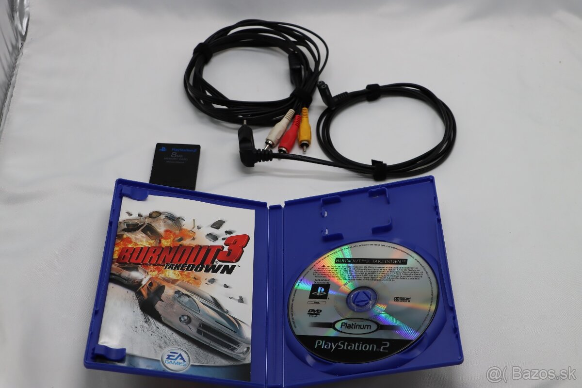 PlayStation 2 Slim SCPH-90004 +Burnout 3 + príslušenstvo - 7