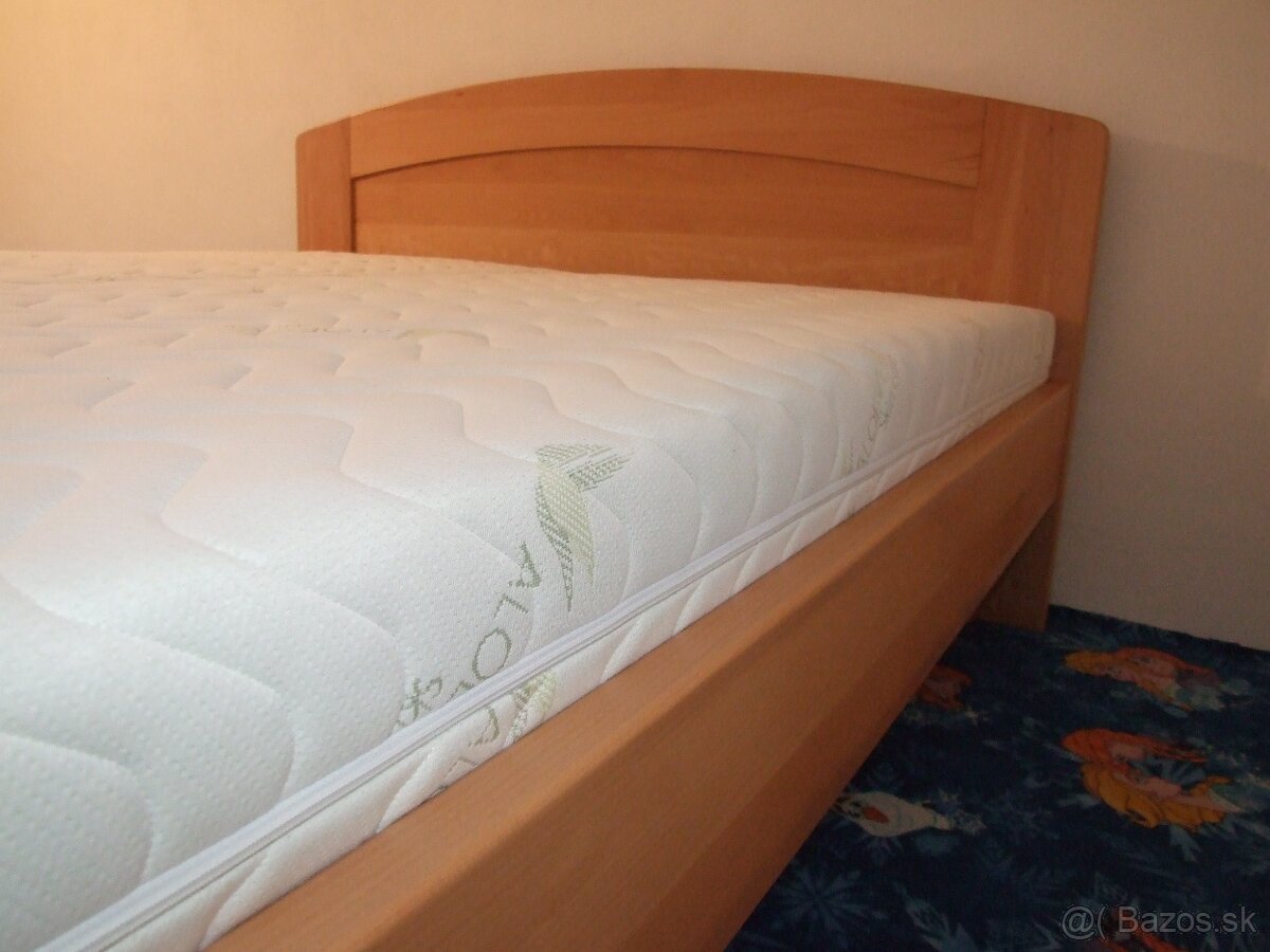 Nová buková masivní postel, nosnost 600 Kg, doprava Zdarma - 7