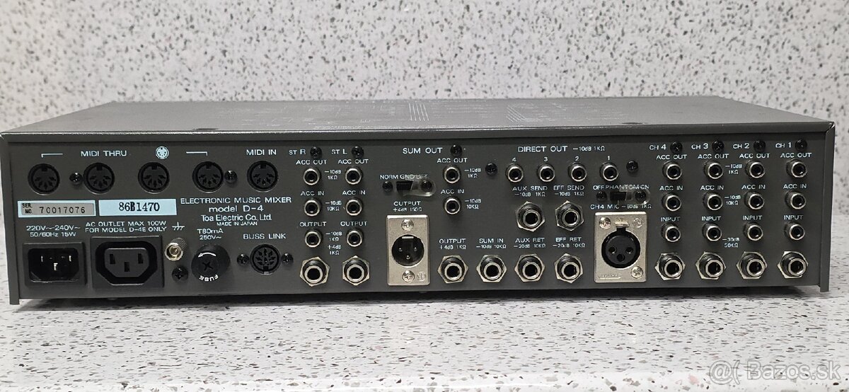 ELECTRONIC MUSIC MIXER TOA MODEL D-4 》 hudobný mixážny pult - 7