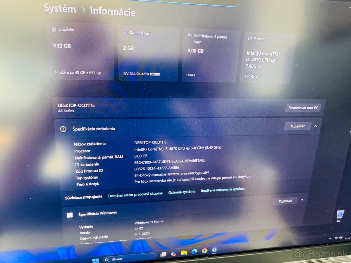 VÝKONNÁ GRAFICKÁ PC STANICA i5 1TB NVIDIA Quadro K2000 - 7