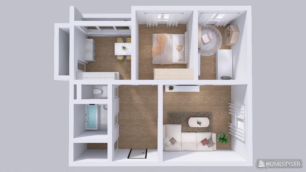 Komfortný 3 izbový byt s loggiou, šatníkom a špajzou - 7