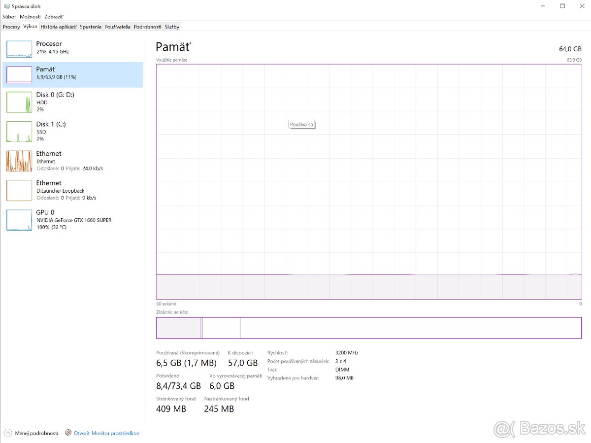 PC - 64 gb Fury ram - RYZEN 5 - GTX 1660S - 7