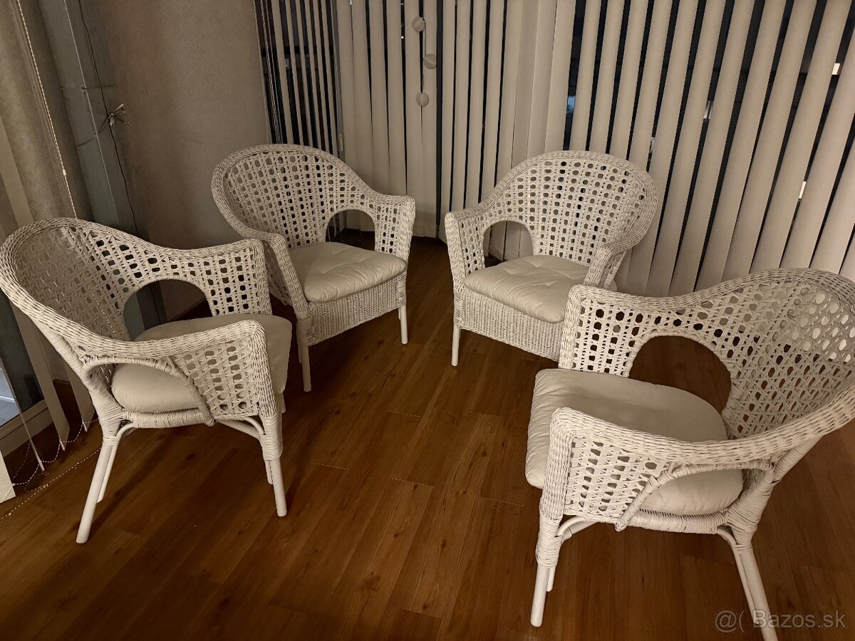 IKEA biele prútené kreslá - 7