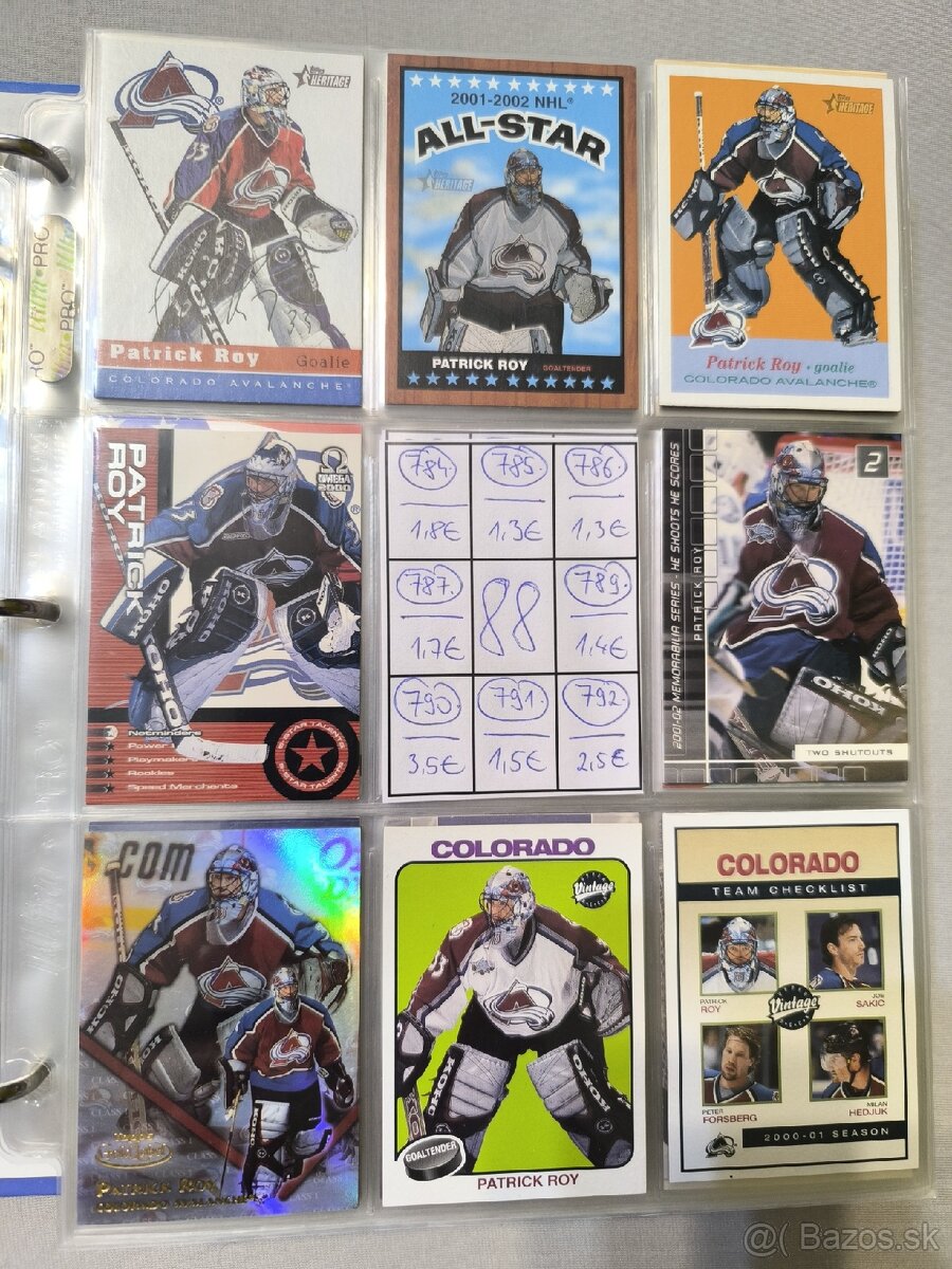 Hokejové kartičky - Patrick Roy 4 - 7