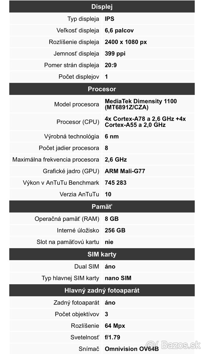 Xiaomi Poco X3 GT 8GB/256GB White - 7