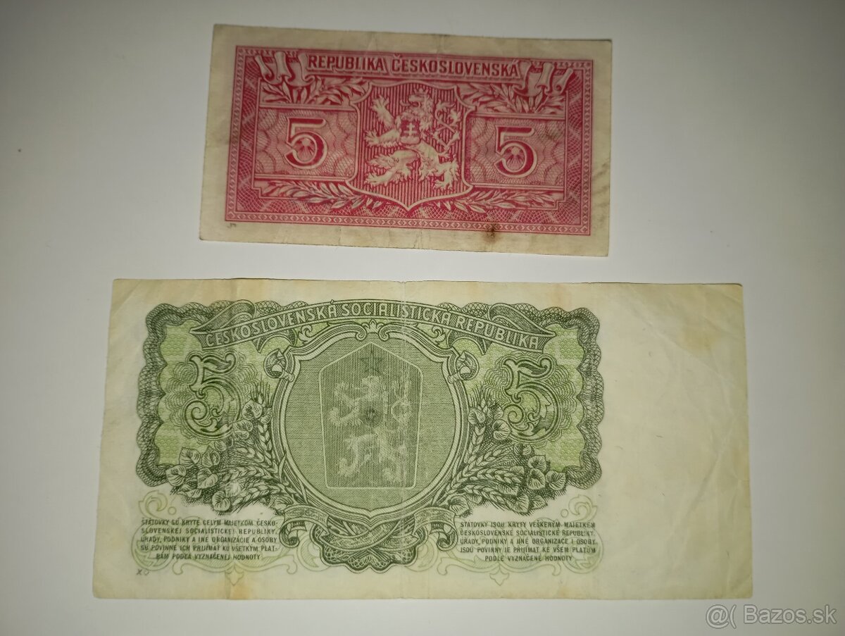 BANKOVKY 5 KČS 1940-1961, 3 RŮZNÉ EMISE - 7