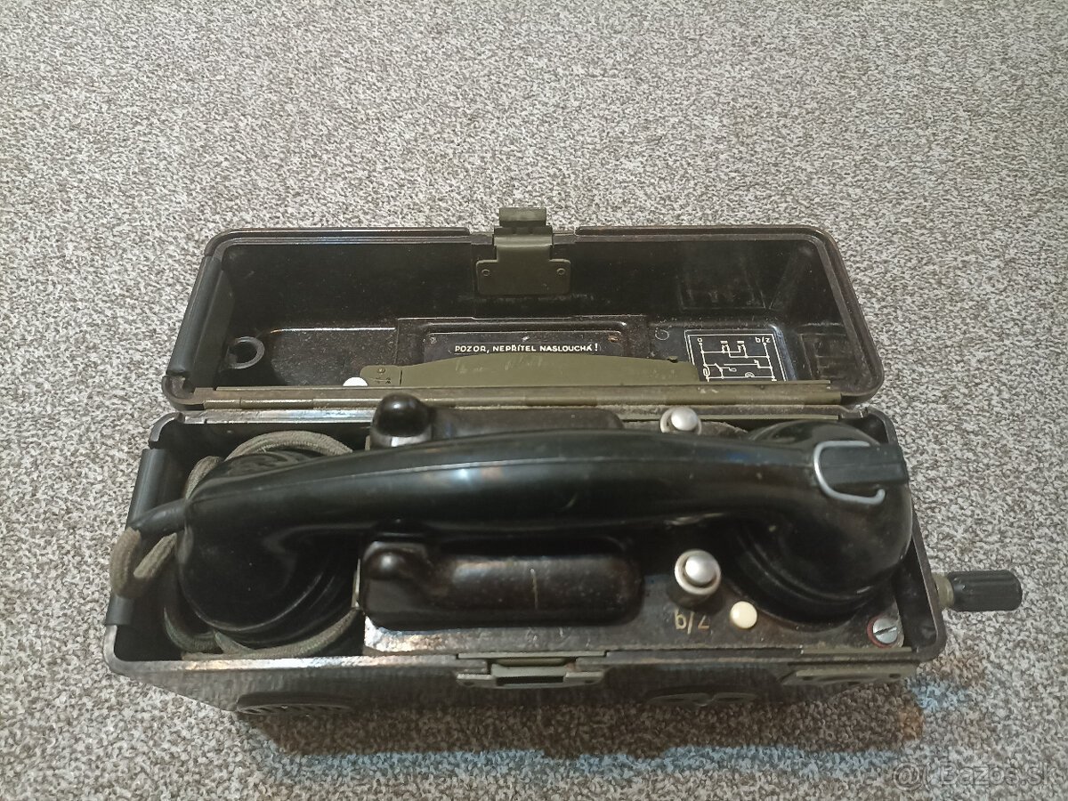 2x starý retro poľný telefon (vojenský telefon) - 7