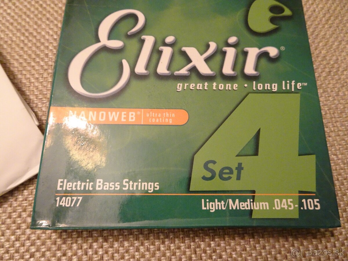 Predám NOVÉ STRUNY ELIXÍR, Nano Web,Light Medium - 7