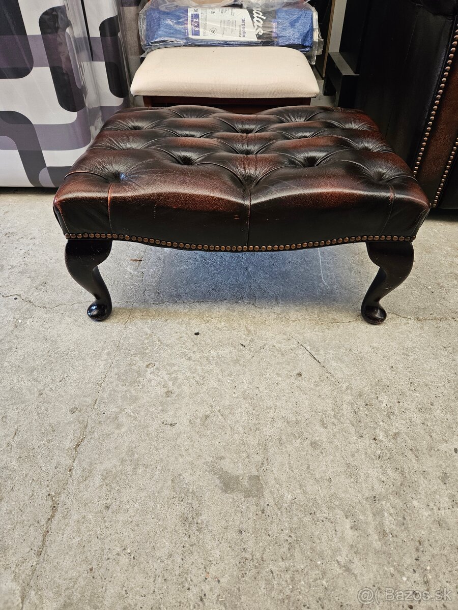 CHESTERFIELD ŠTÝL,KOŽENÁ SEDAČKA DVOJFAREBNÁ - 7