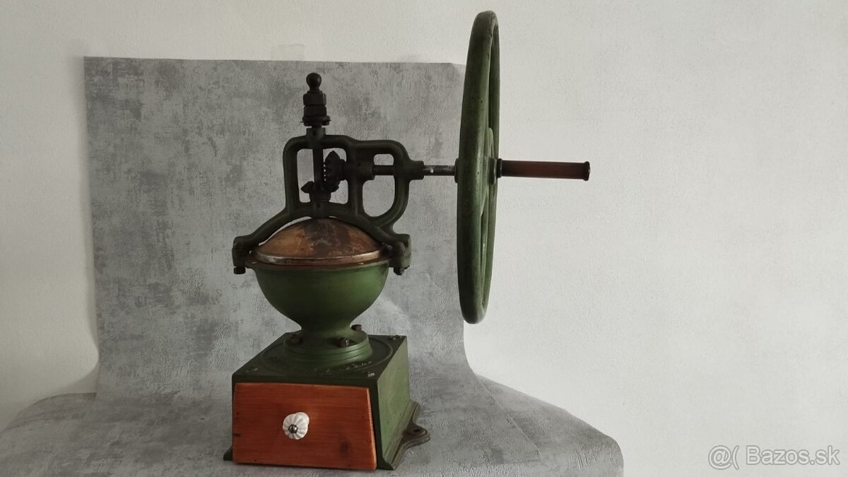 Velmi starý, velký kupecký mlyncek na kávu Leinbrock IDEAL n - 7