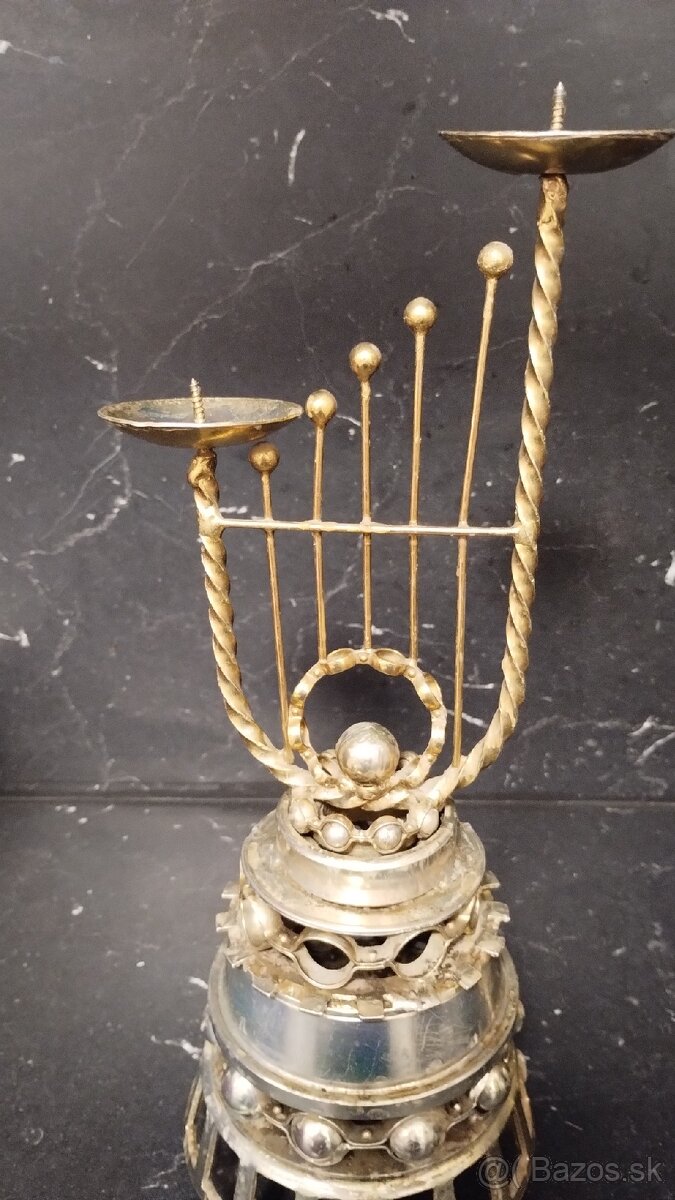 Staré kovové svietniky - 7