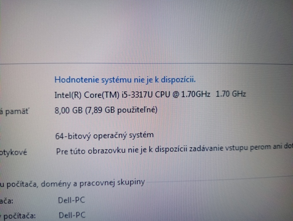 veľký 17"ntb DELL / Intel core i5 /8gb ram / Win 7 - 7