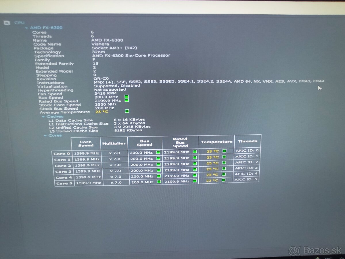 AMD Fx 6300 vishera 3,5 GHz - 8 - 7