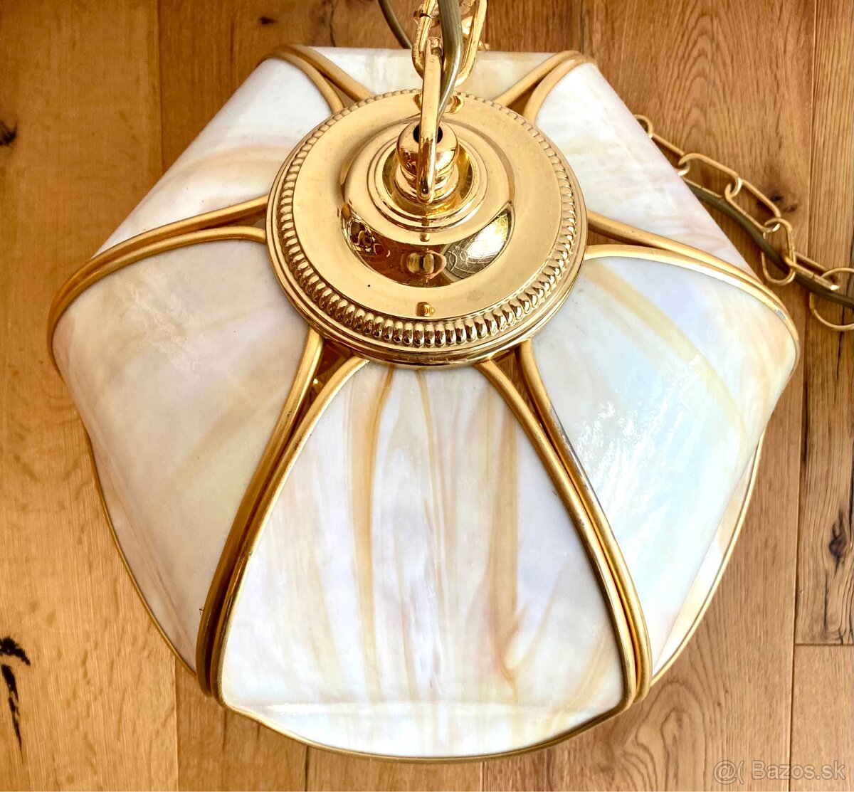 Stará mosazná Tiffany lampa - 7