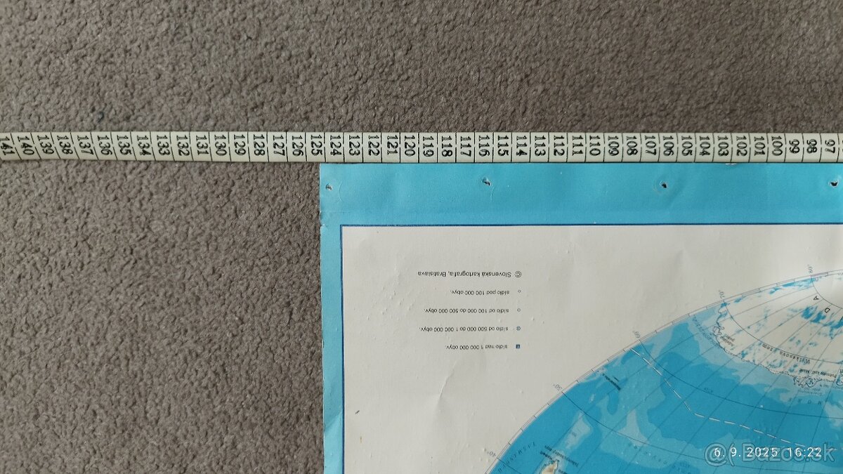 Retro mapa Zemské pologule – zberateľská rarita Predám veľ - 7