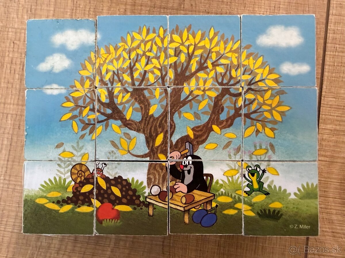 Drevené kocky Krtko (Dino) – 12 ks - 7